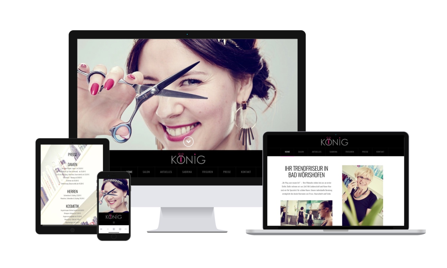 Friseur Koenig website mockup